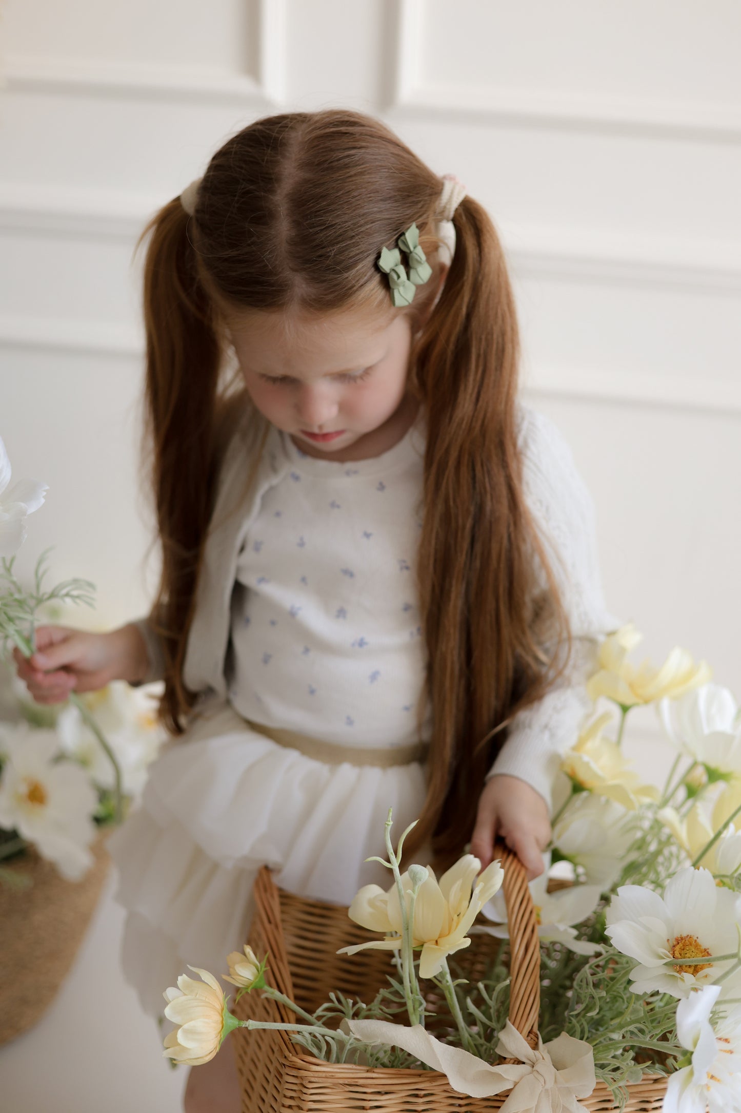 Mini Bow Clips | Lawn Green