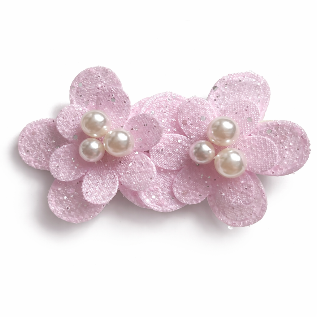 Flower Clip | Glitter Blossom - Frosted Pink