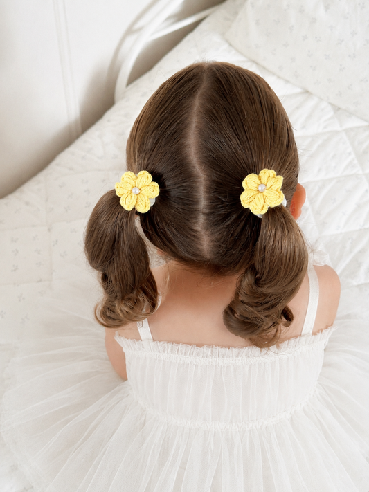 Camellia Crochet Bobbles | Lemon Yellow (2pk)
