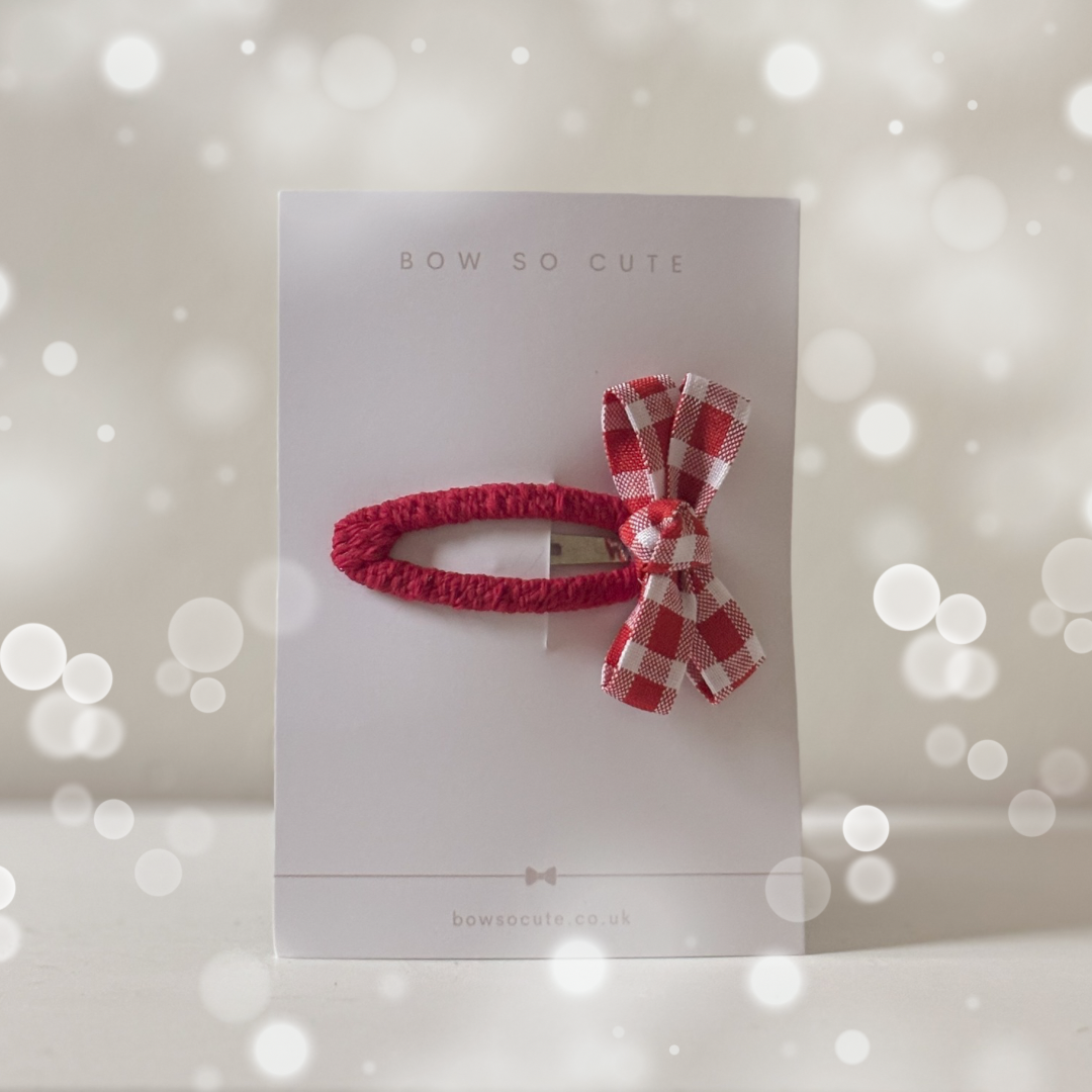 Clip | Christmas Gingham Bow