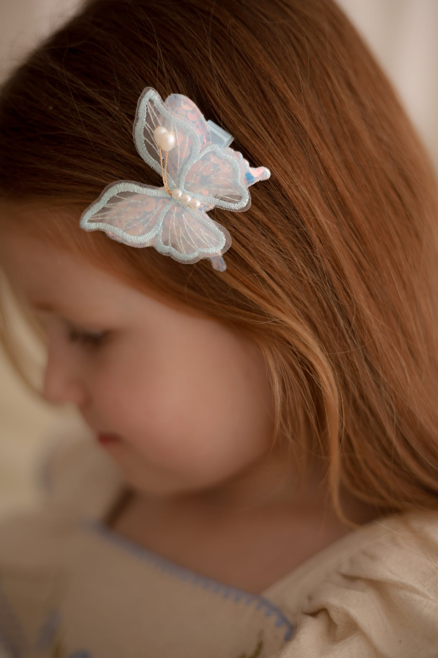 Clip | Sky Blue Shimmer Butterfly