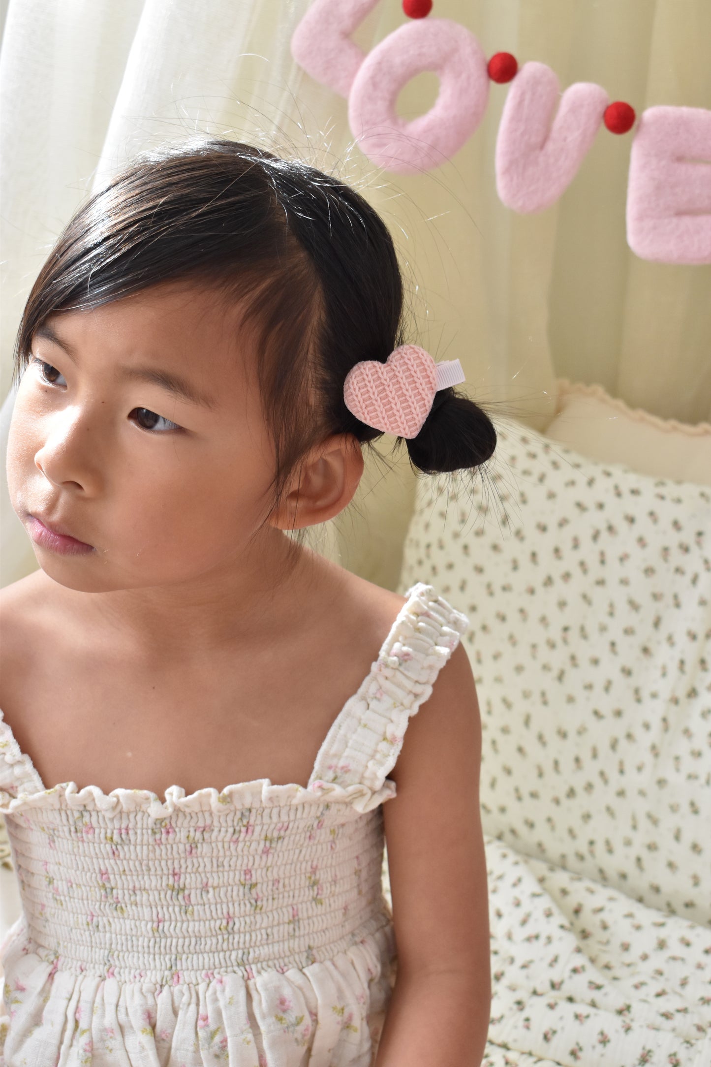 Pigtail Clips | Knitted Hearts (2pk)