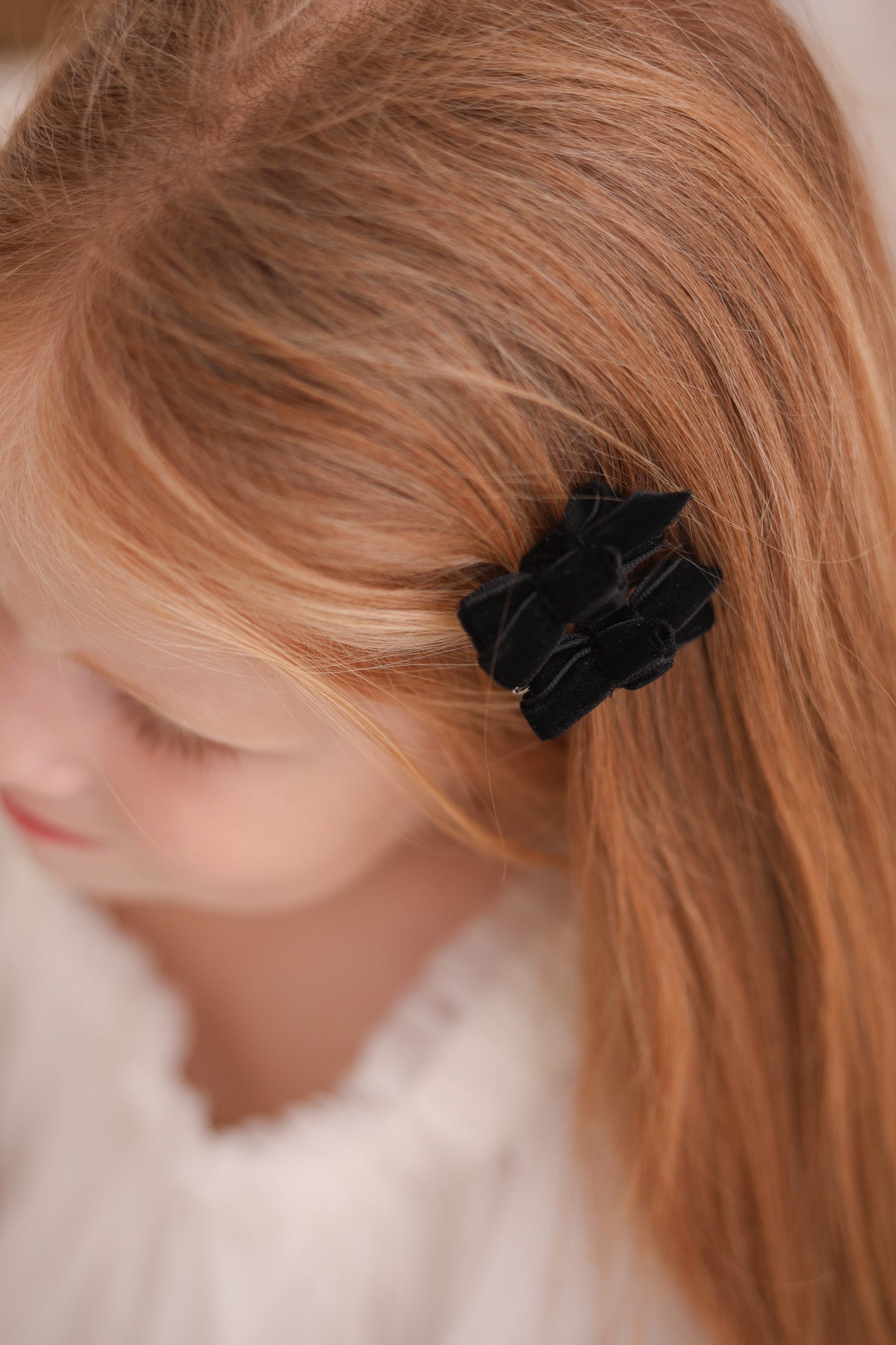 Mini Bow Clips | Black Velvet