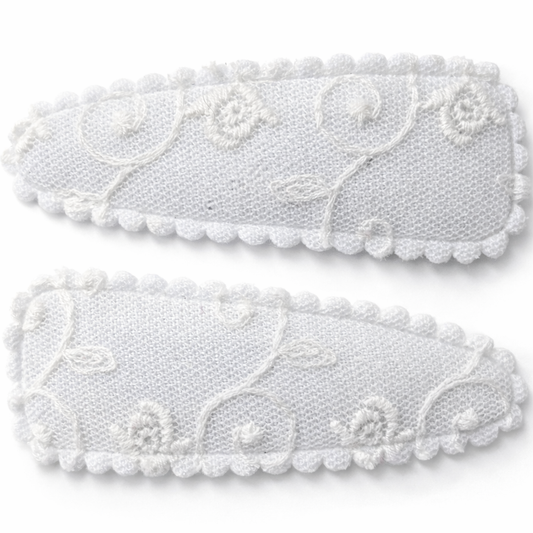 Large Snap Clips | White Tulle