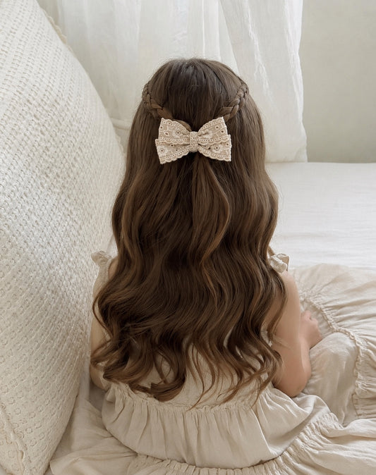 Lace Bow | Oat Broderie