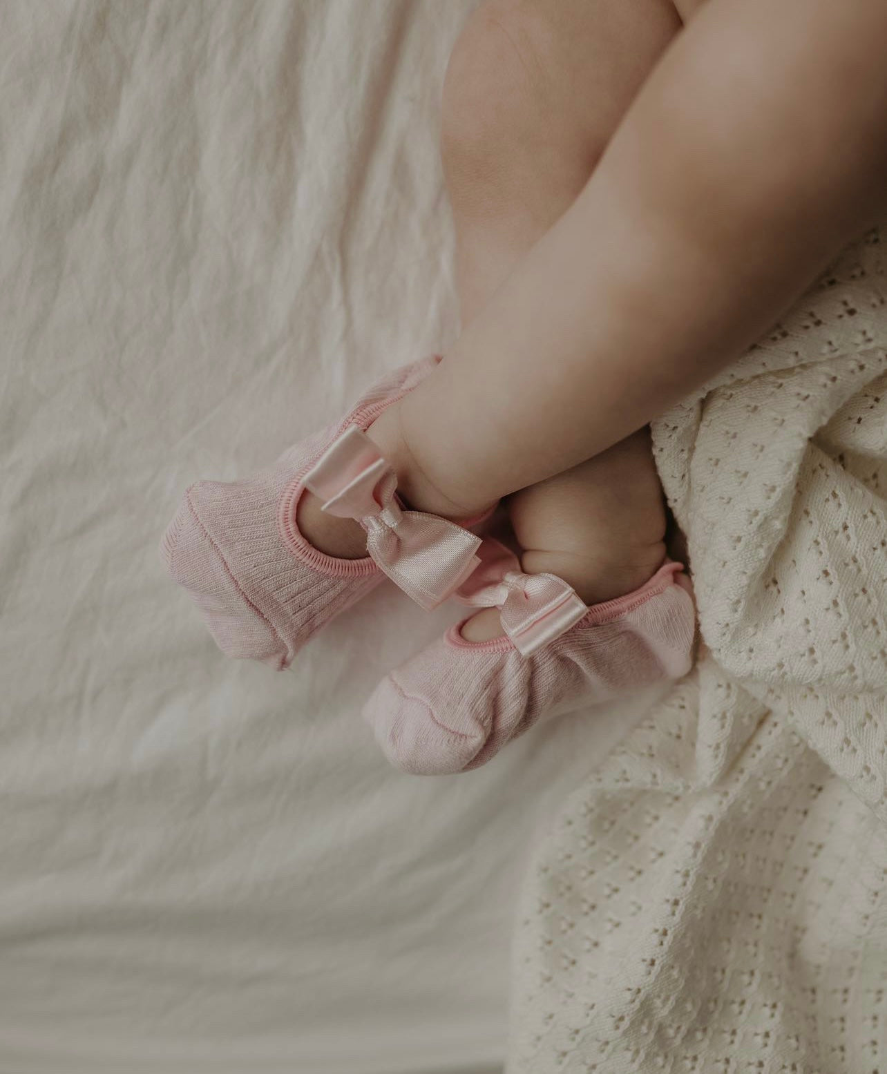 Satin Bow Socks | Petal Pink