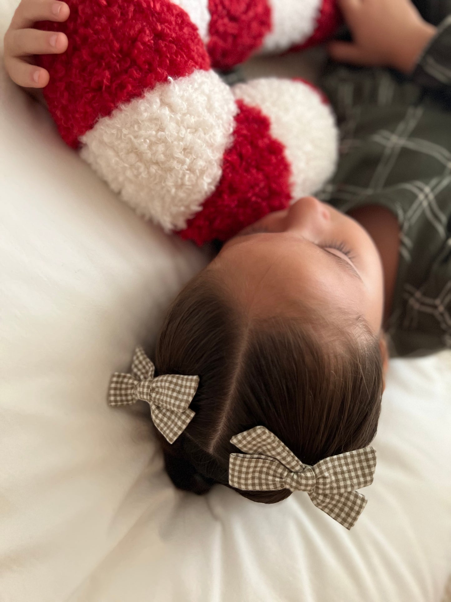 Classic Pigtail Bows | Pine Gingham