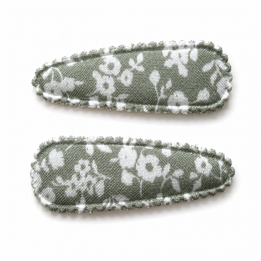 Snap Clips | Sage Floral