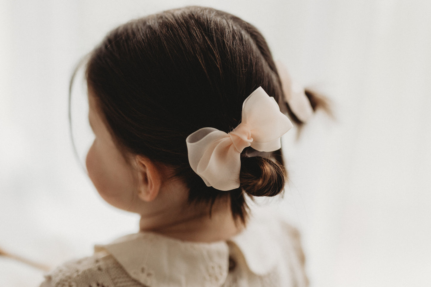 Pigtail Bows | Marshmallow Chiffon