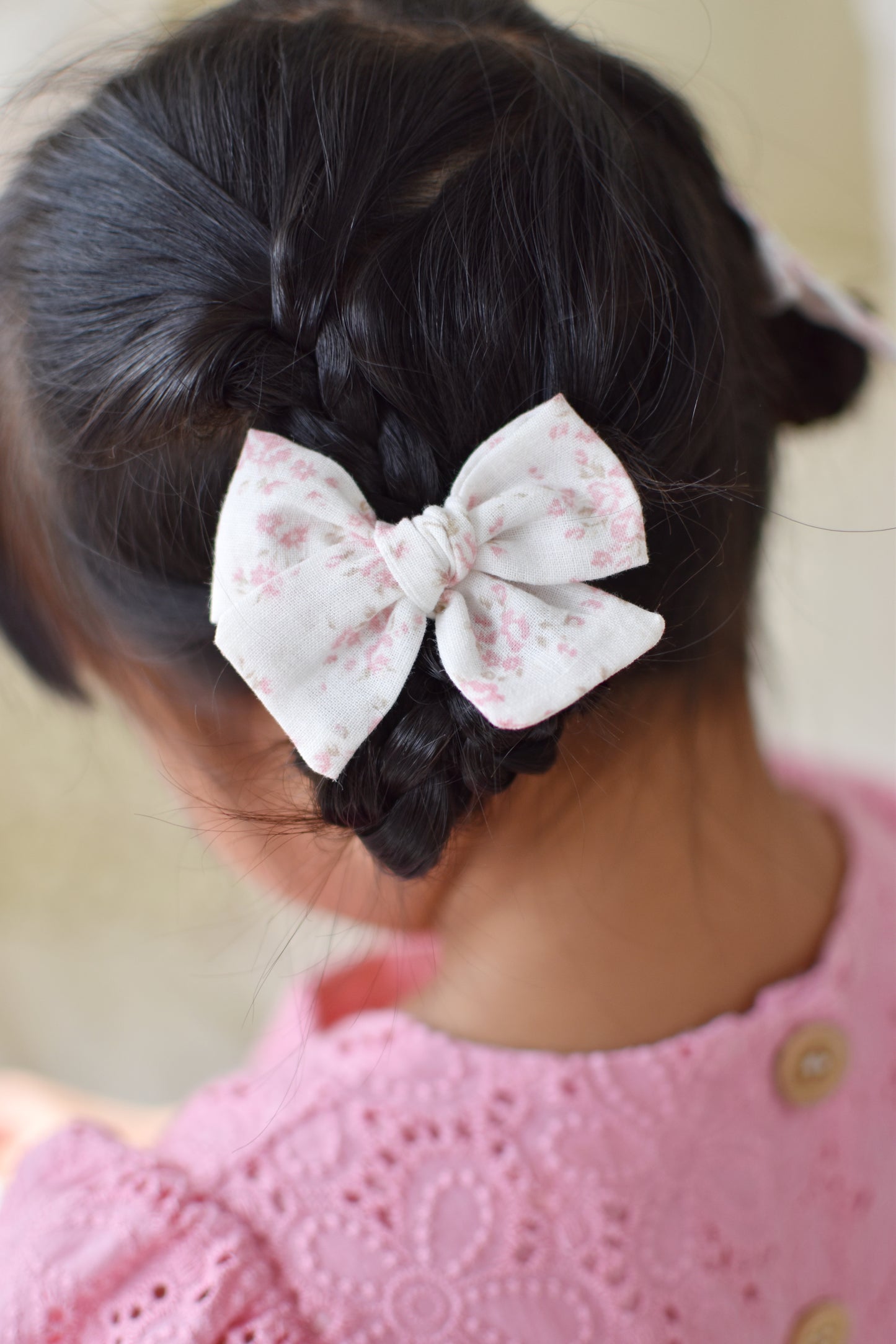 Petite Pinwheel Pigtail Bows | Blushing Bouquet