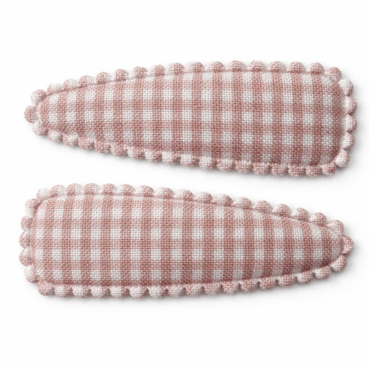 Snap Clips | Tan Micro Gingham
