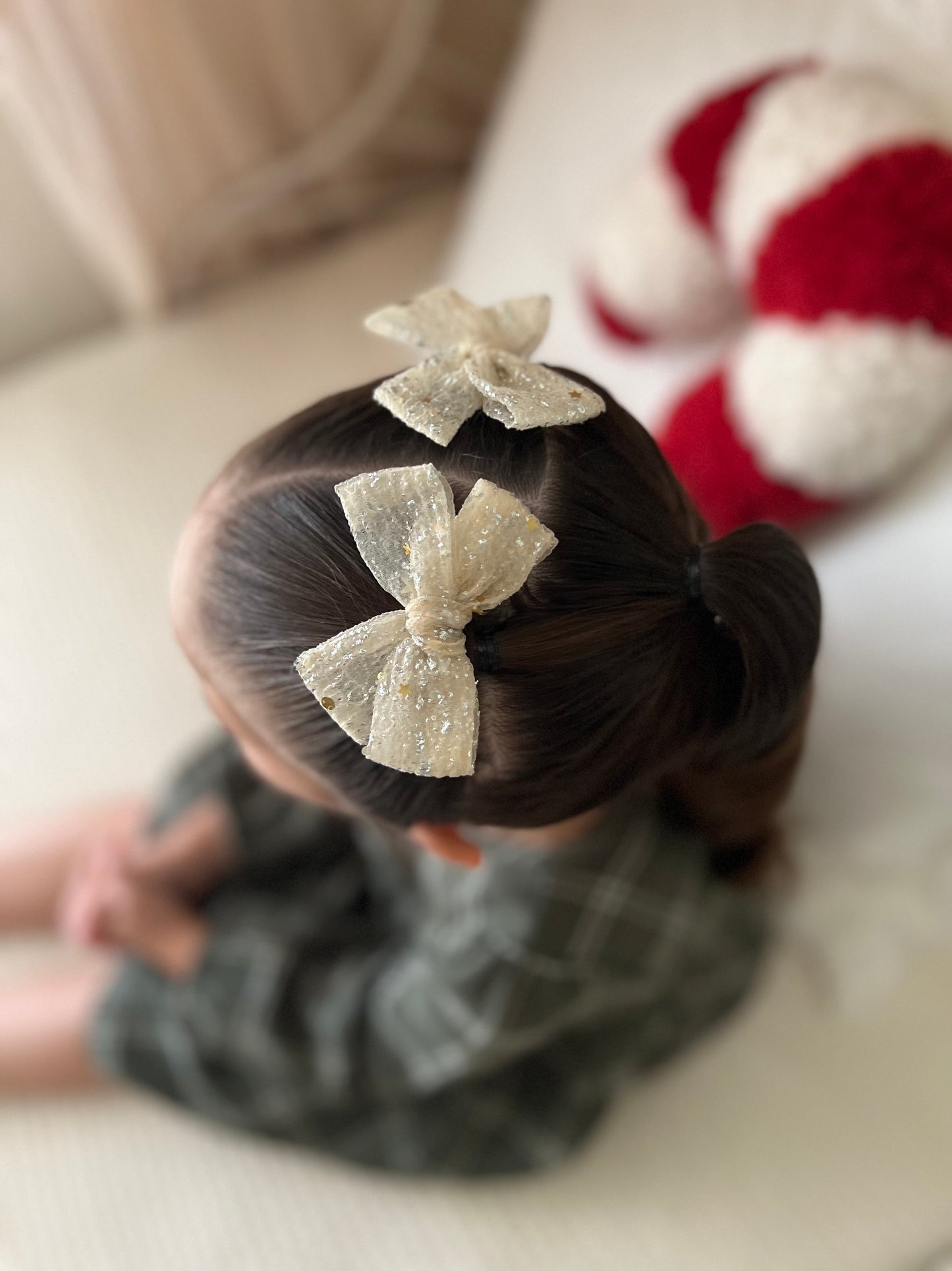 Petite Pinwheel Pigtail Bows | Stardust