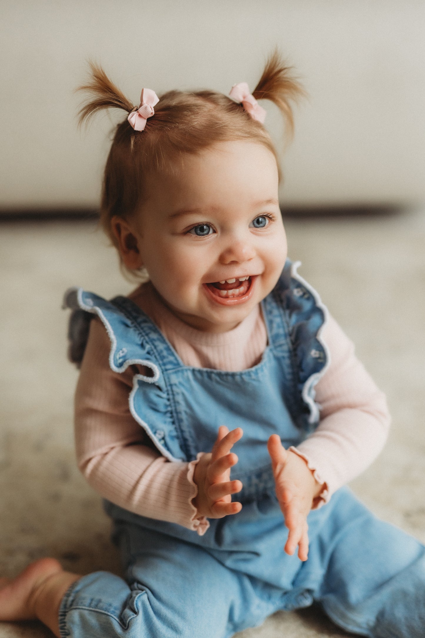 Mini Bow Clips | Petal Pink