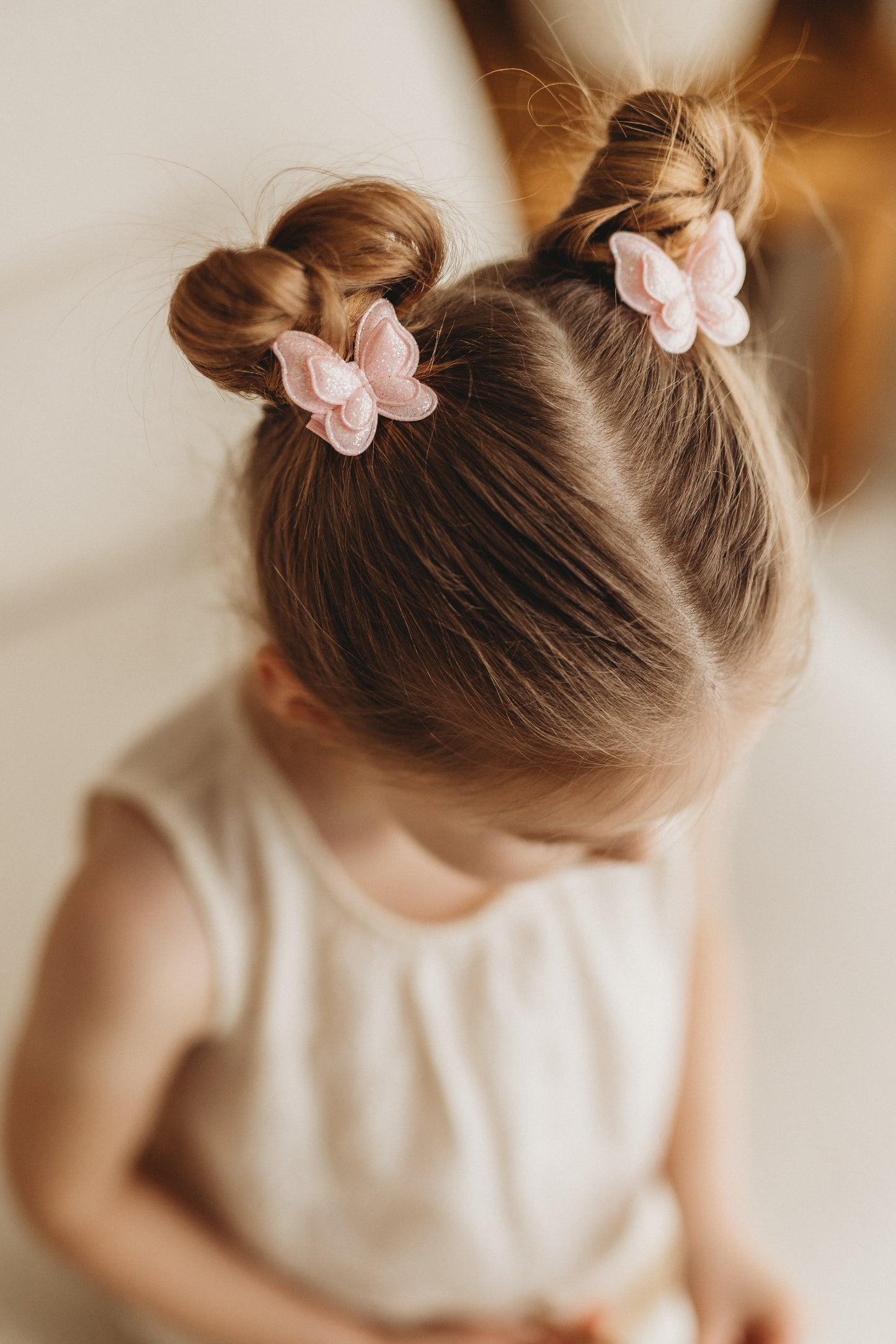 Pigtail Clips | Pink Glitter Butterflies