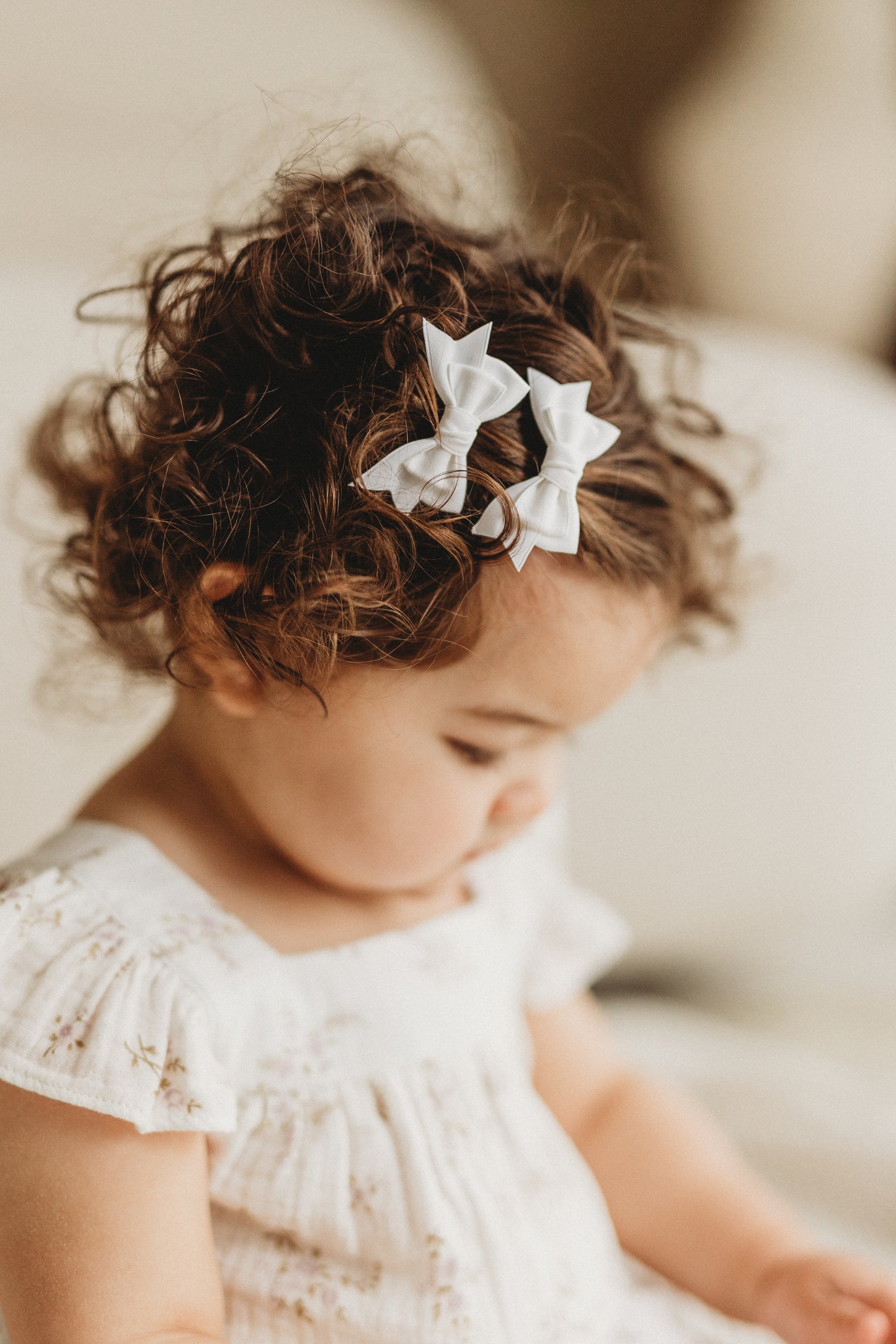 Little Bow Clips | White Satin