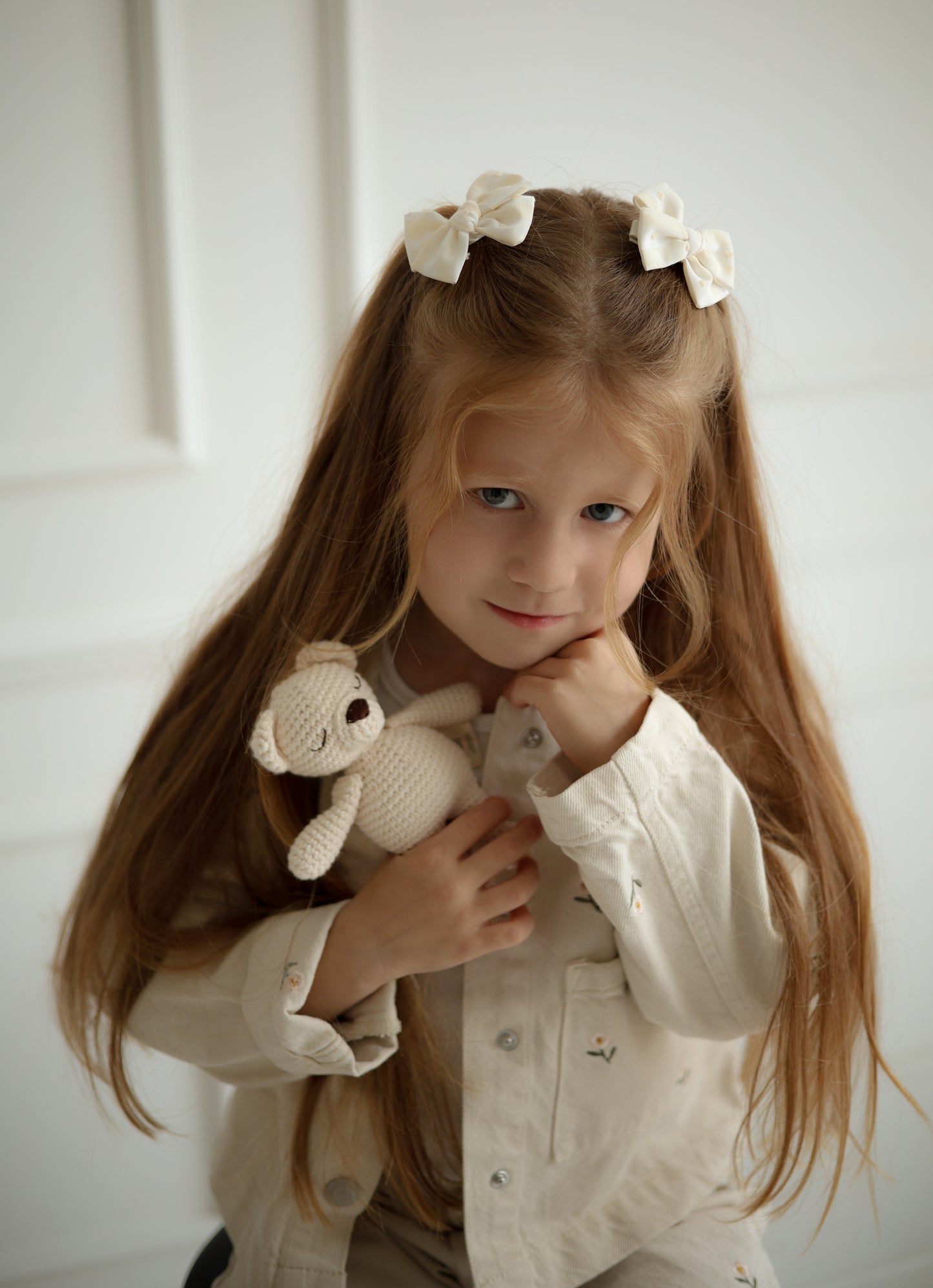 Petite Pinwheel Pigtail Bows | Buttercream