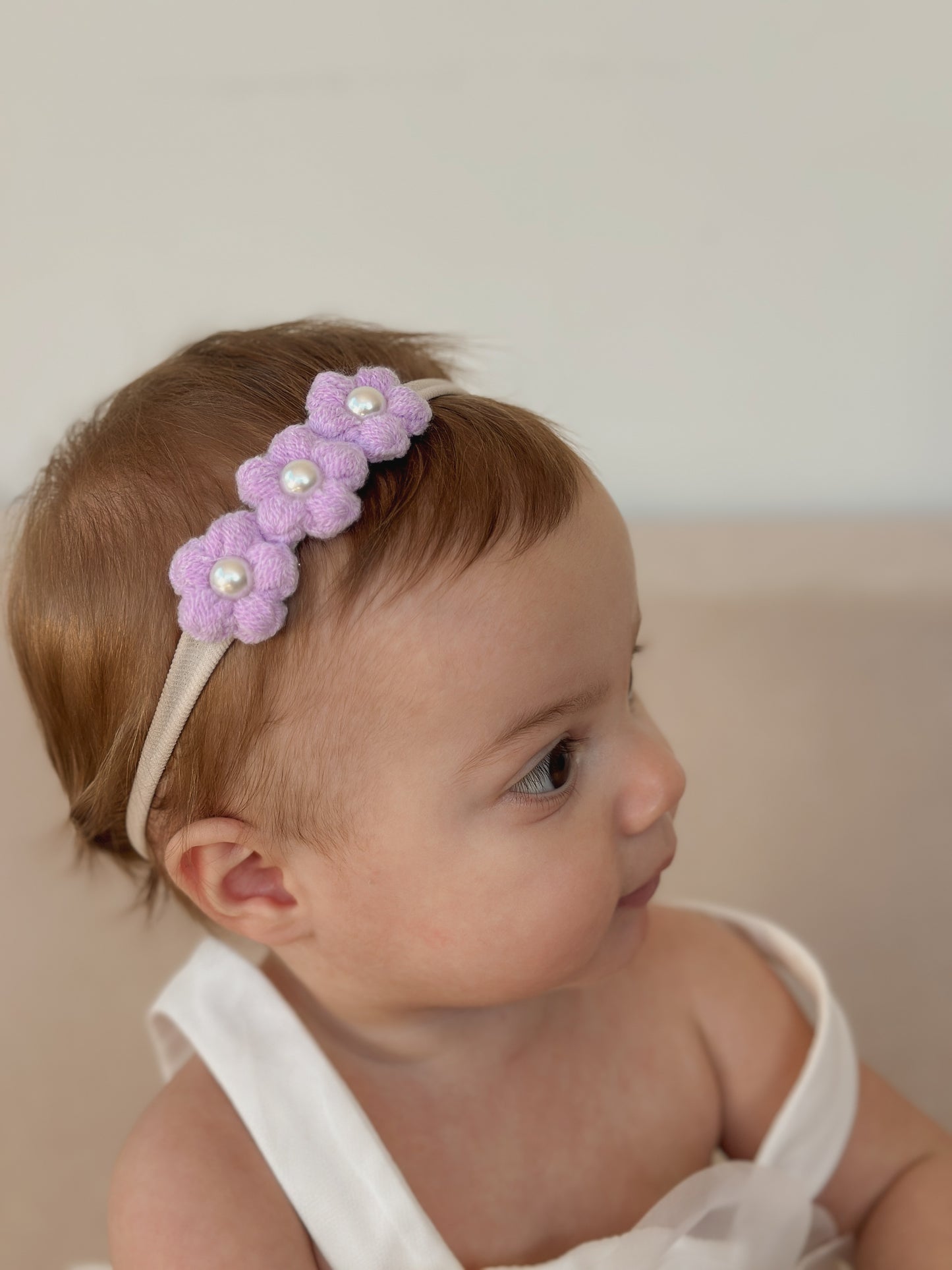 Dainty Headband | Lilac Pearly Flowers