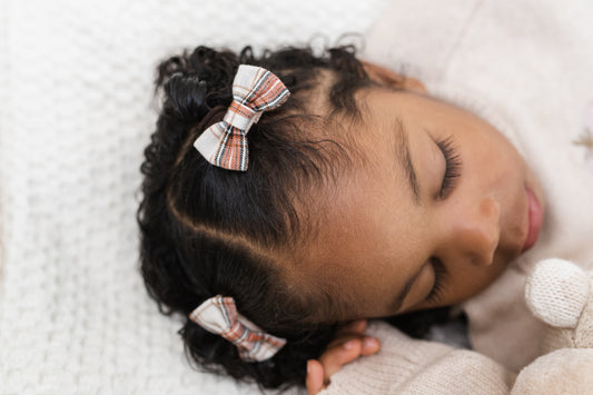 Petite Pigtail Bows | Traditional Tartan