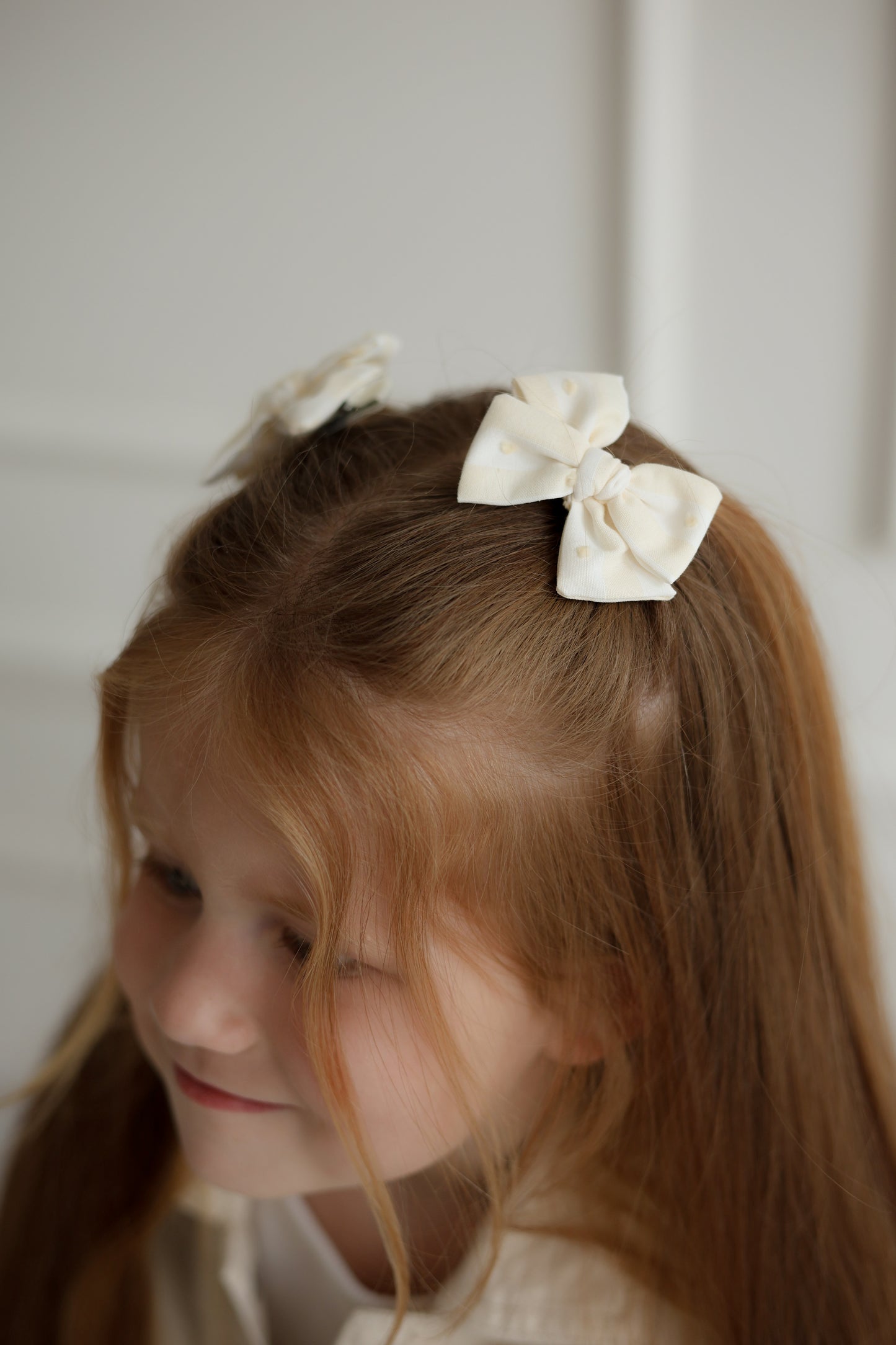 Petite Pinwheel Pigtail Bows | Buttercream