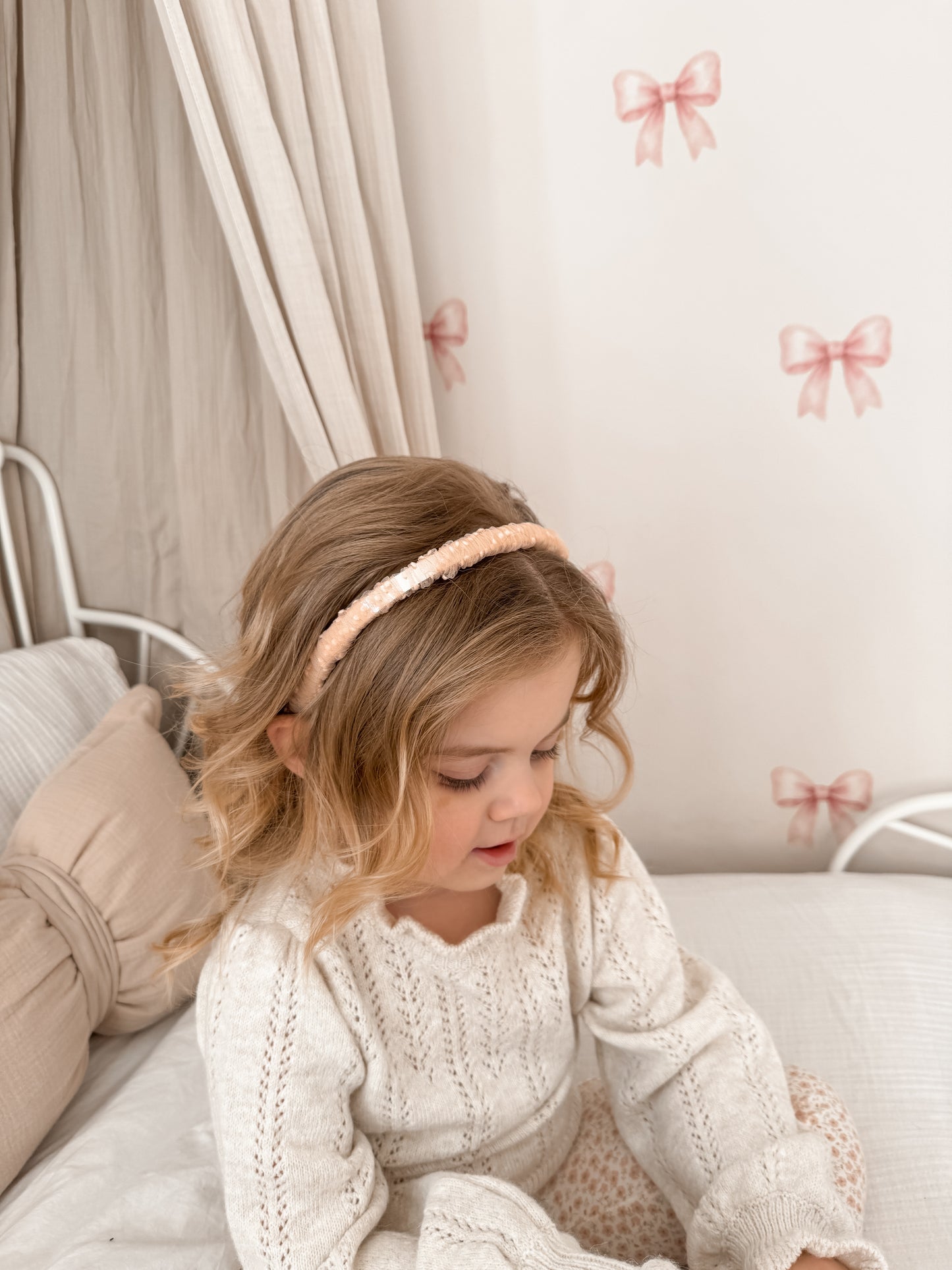 Alice Band | Peach Ruffle Tulle