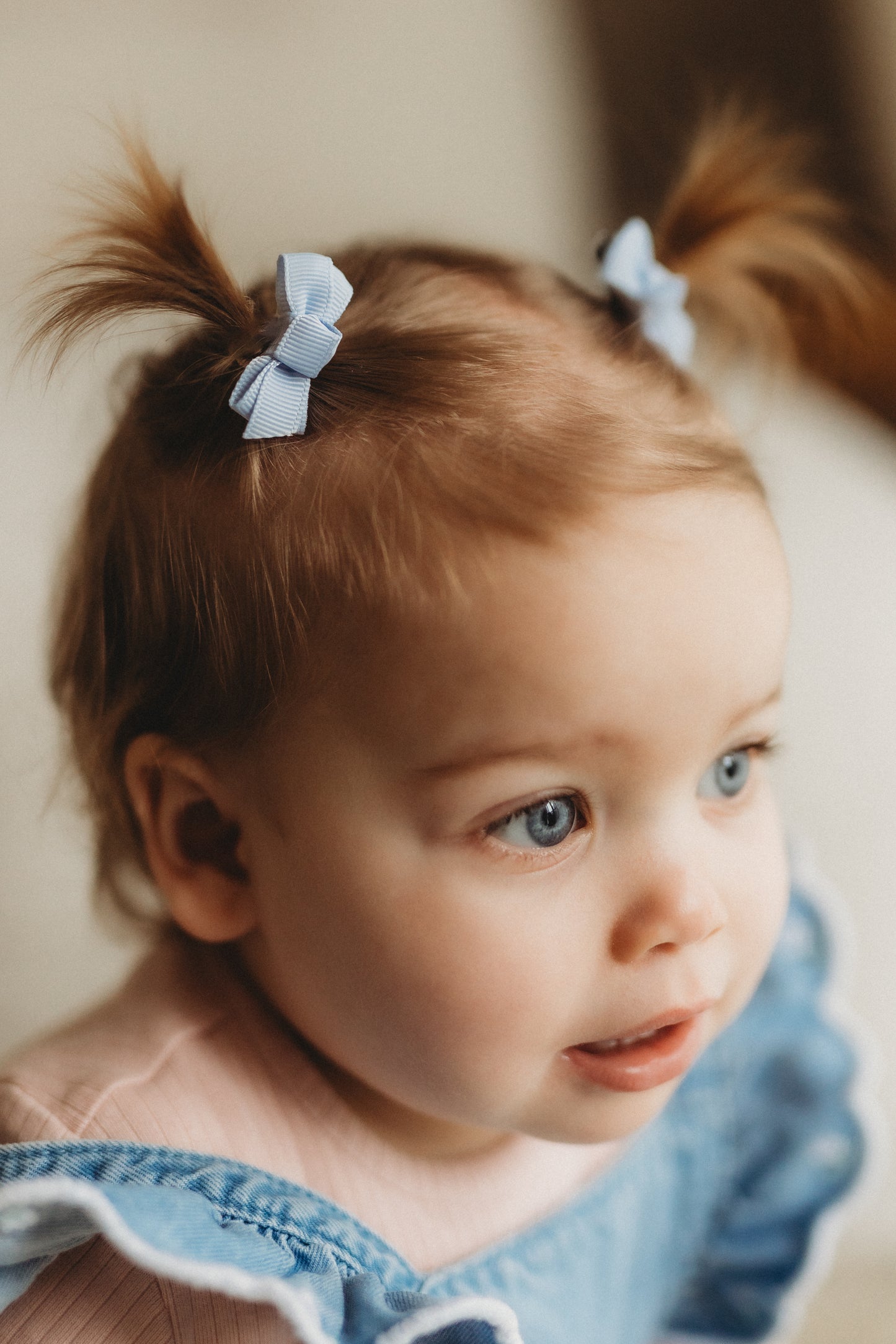 Mini Bow Clips | Powder Blue