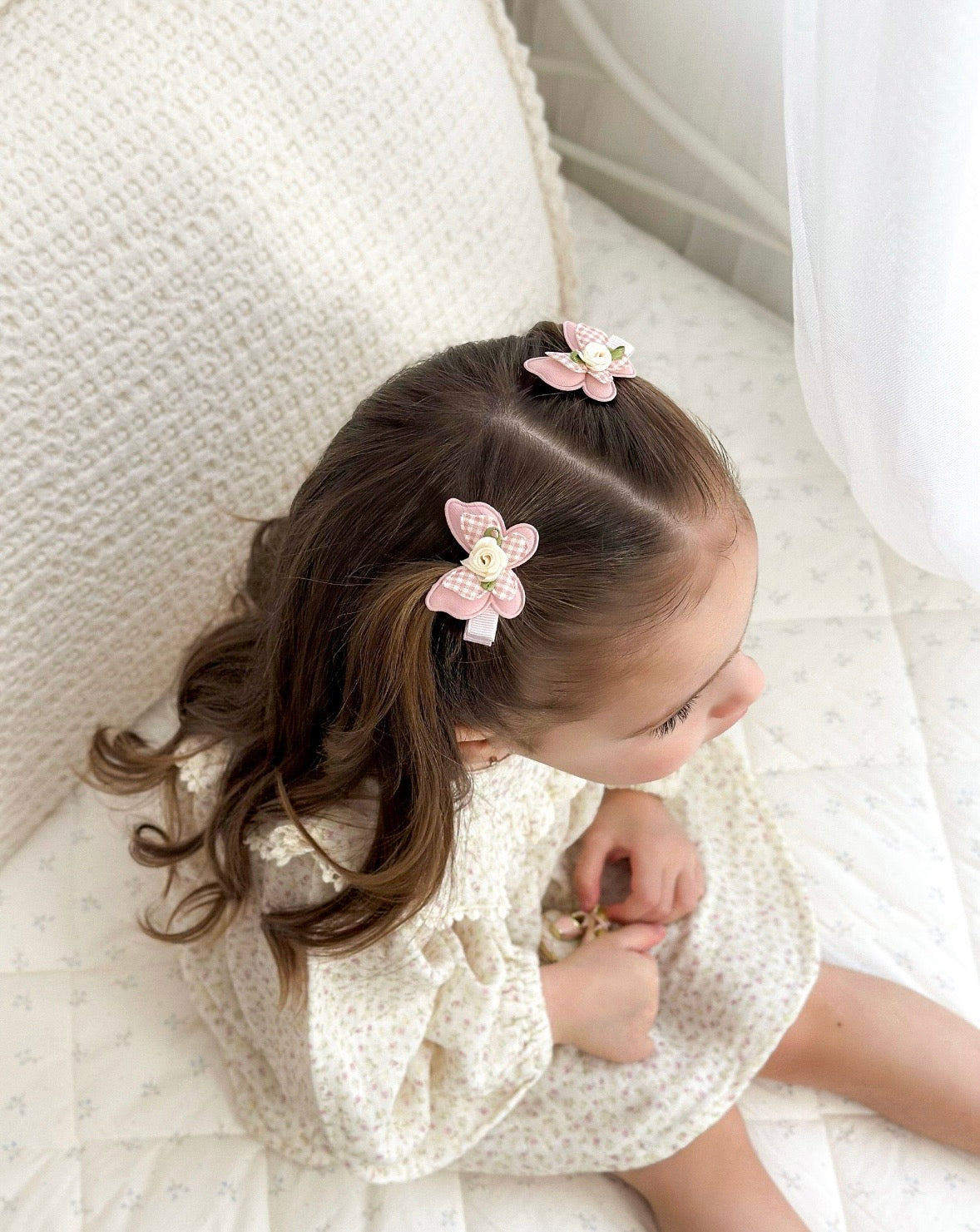 Pigtail Butterfly Clips | Rosebud