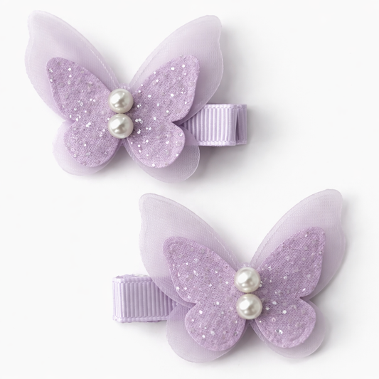 Pigtail Glimmer Butterfly Clips | Sweet Pea