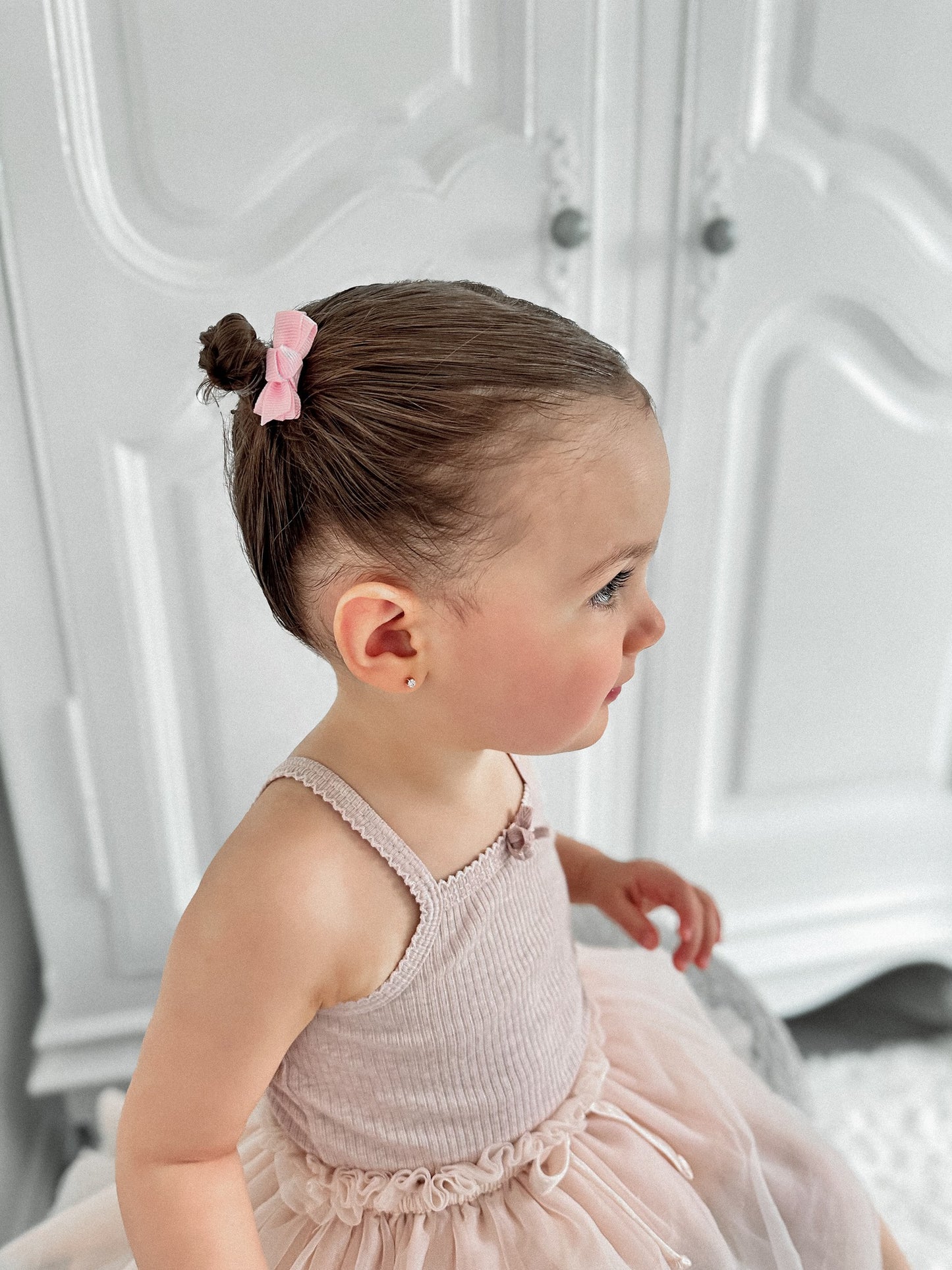 Mini Bow Clips | Sugar Pink