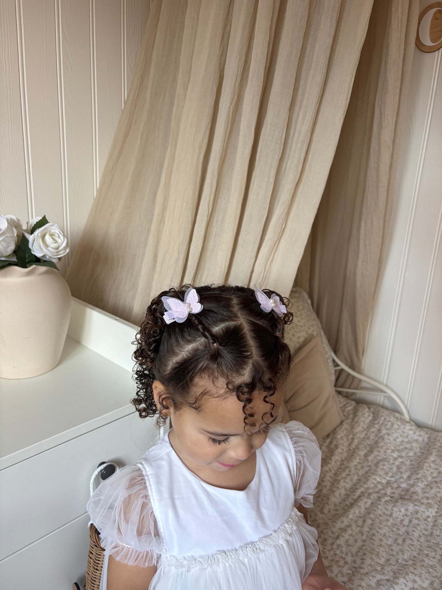 Pigtail Glimmer Butterfly Clips | Sweet Pea