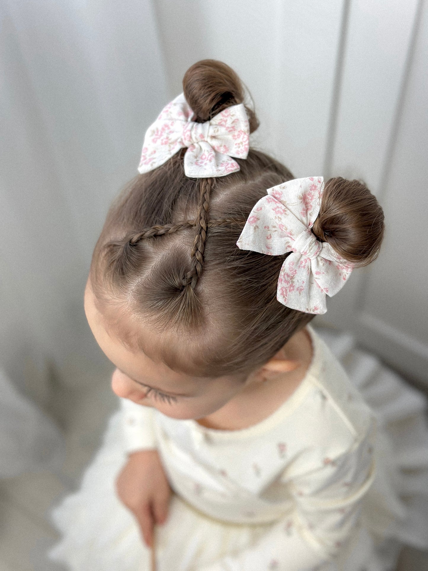 Petite Pinwheel Pigtail Bows | Blushing Bouquet