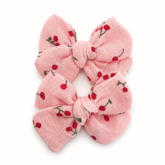 Pinwheel Pigtail Bows | Cherry Dream