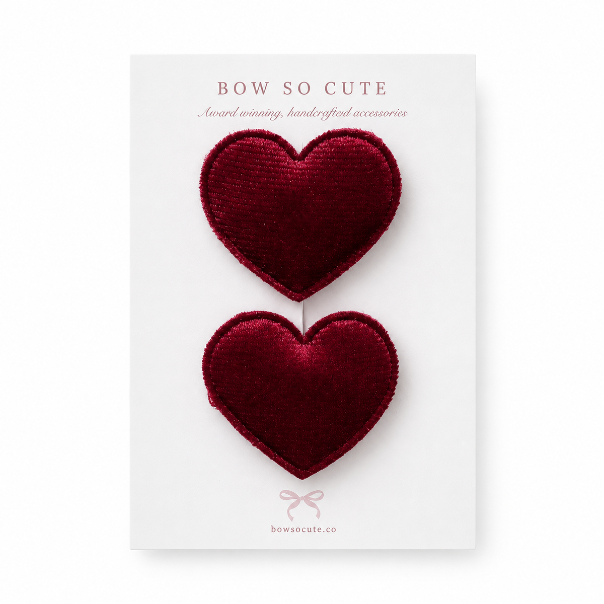 Clip Set | Wine Red Velvet Hearts