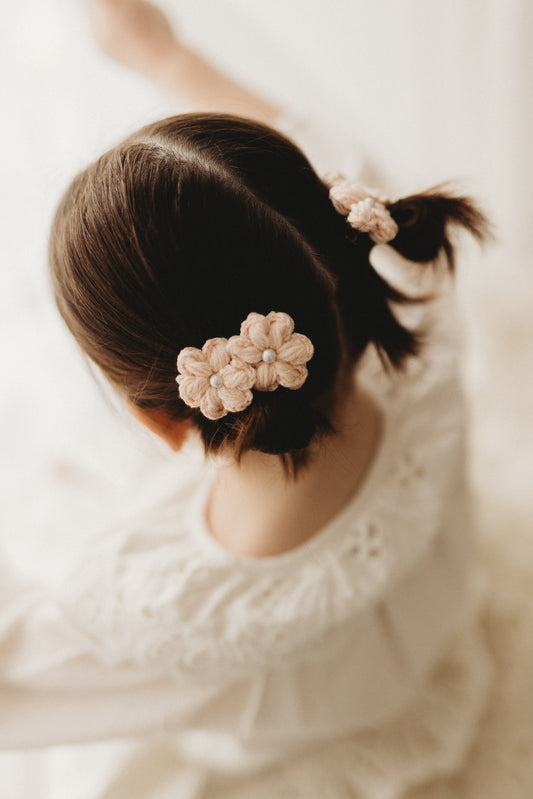 Pigtail Clips | Camellia - Blush