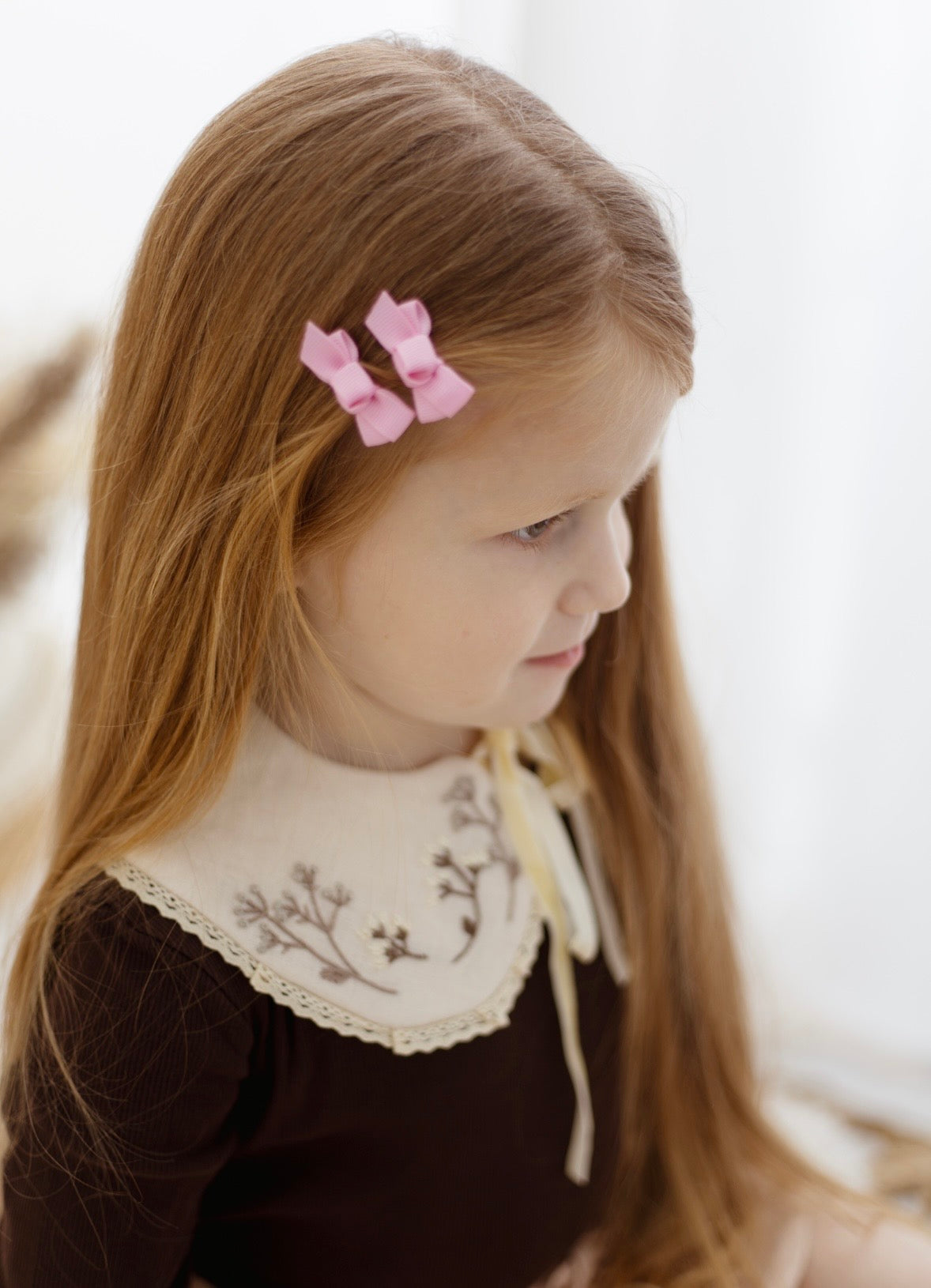 Mini Bow Clips | Love Pink