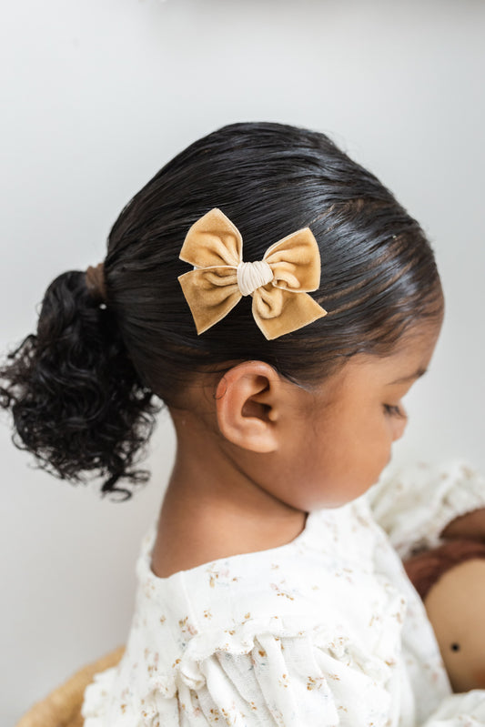 Ribbon Bow | Mustard Velvet