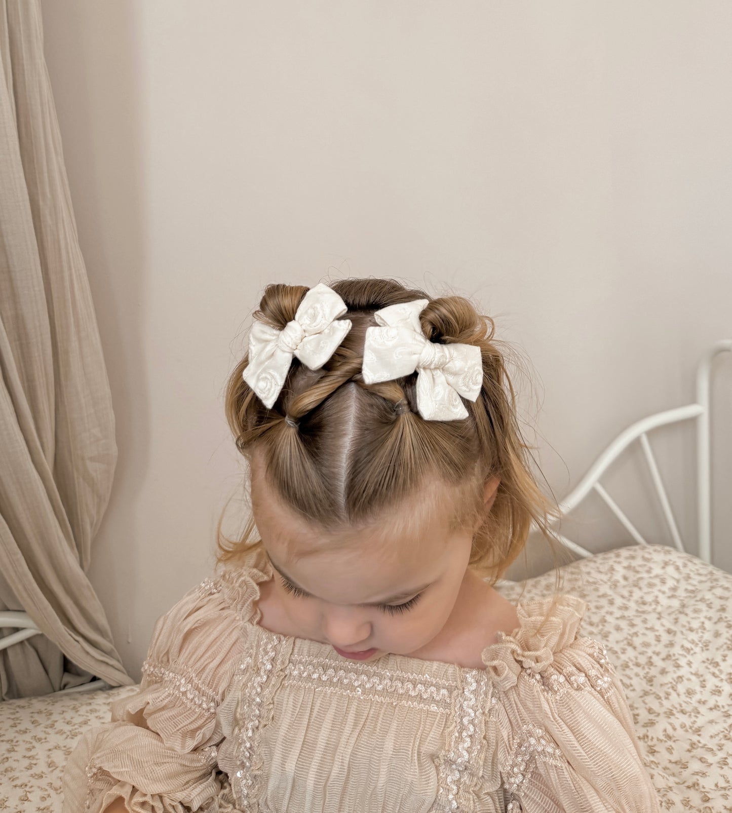 Pinwheel Pigtail Bows | Heritage Rose