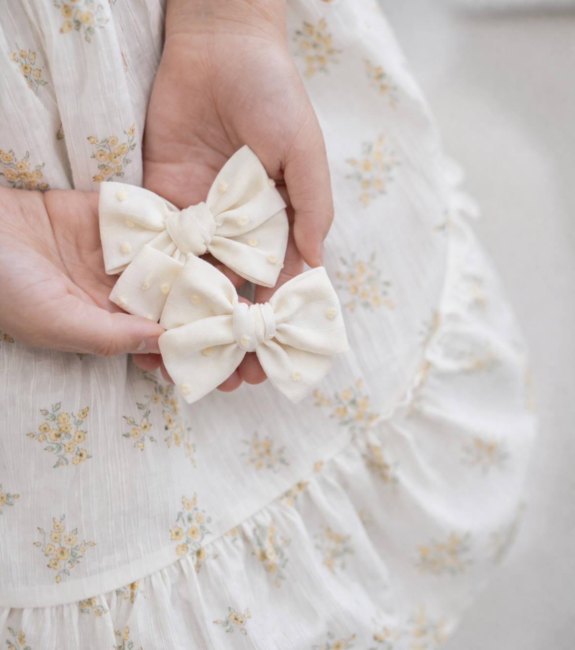 Petite Pinwheel Pigtail Bows | Buttercream