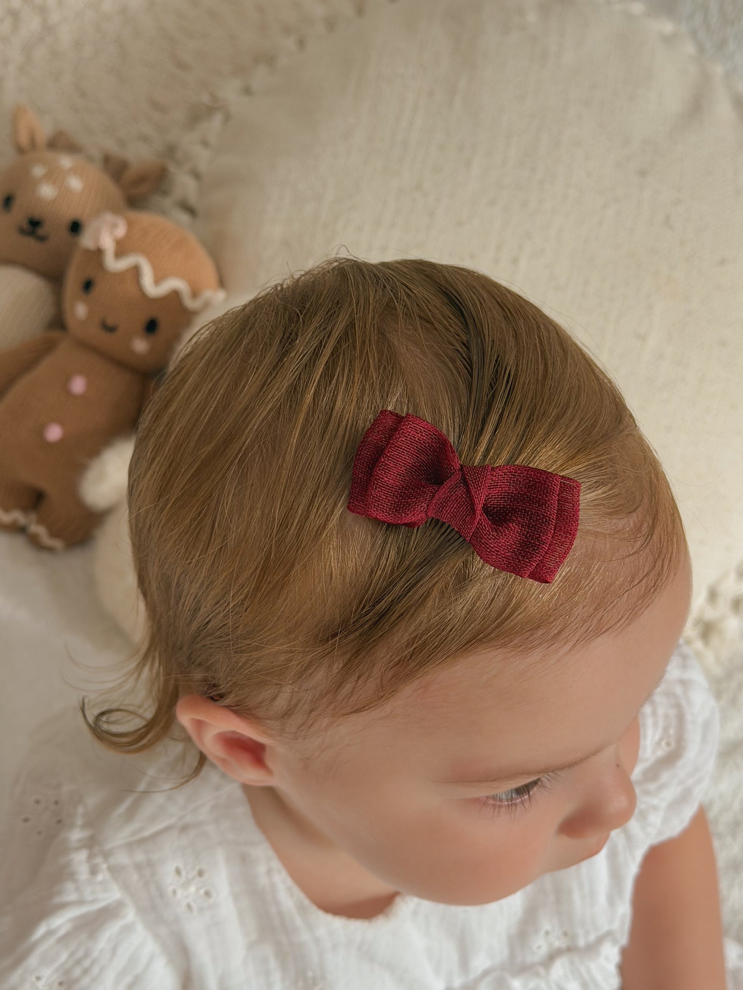 Petite Pigtail Bows (2pk) | Mulled Wine