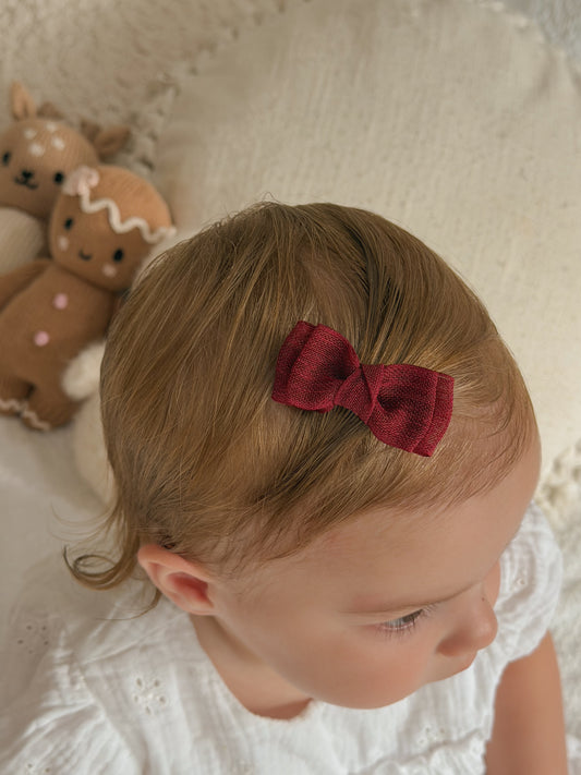 Petite Pigtail Bows (2pk) | Mulled Wine
