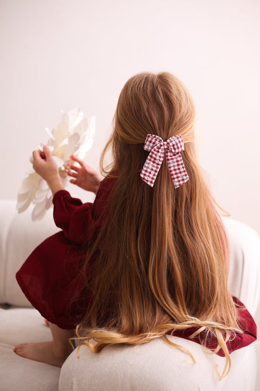 Midi Bow | Festive Floral Gingham