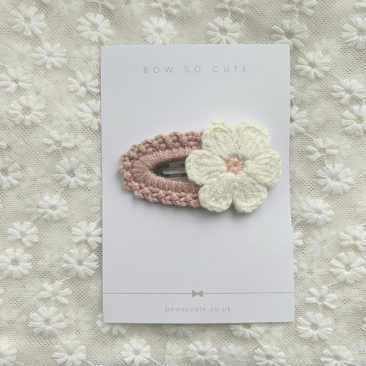 Daisy Crochet Clip | Dusty Rose