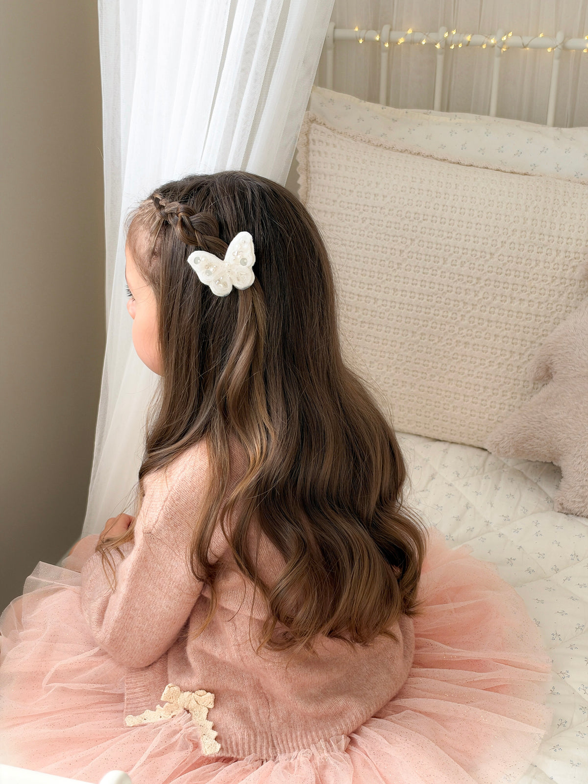 Crystal Butterfly Clip | Milk