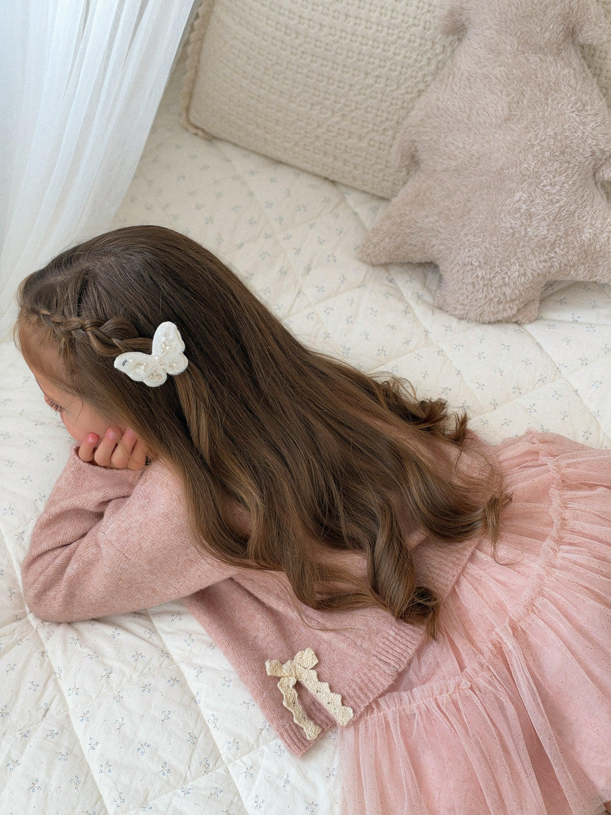 Crystal Butterfly Clip | Milk